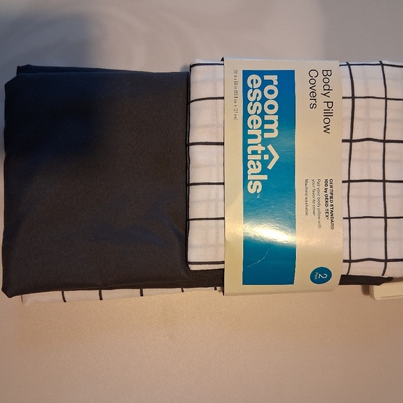 Room Essentials Black and White Body Pillow Covers - Picture 1 of 3